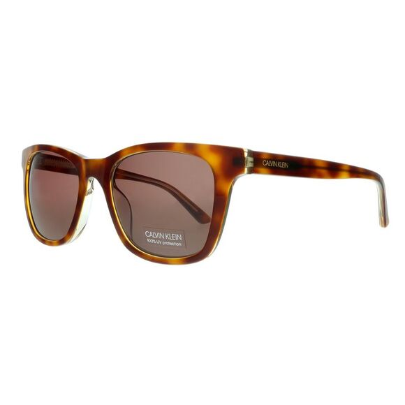 Calvin Klein CK20501S 241 Tortoise/Crystal Yellow Square Sunglasses